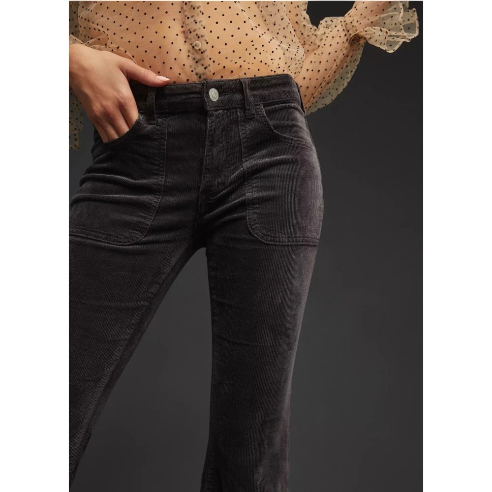 Anthropologie Pilcro 31 Icon Flare Corduroy Pants Jeans Gray Cords 27 28 Inseam - Picture 9 of 9